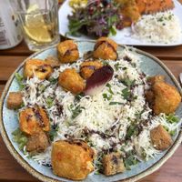 Caesar salad, watch your teeth in the tiny croutons   at Organi Chiado in Lisbon