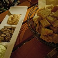 Rice bread and pate at Organi Chiado in Lisbon