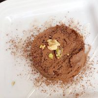 rich two-layered chocolate cake  at Organi Chiado in Lisbon