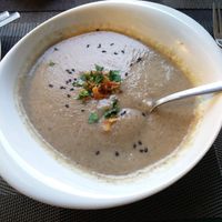 Mushroom soup at Organi Chiado in Lisbon