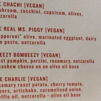 The 4 vegan pizzas at Chachi in Crows Nest