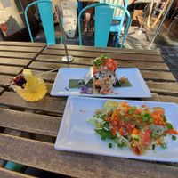 Avocado taco and jackfruit flautas at No Bones Beach Club in Portland