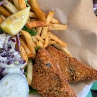 Gosh and chips -  gf!!!! at No Bones Beach Club in Portland