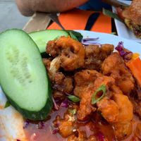Buffalo cauliflower wings!!!!  Delicious at No Bones Beach Club in Portland