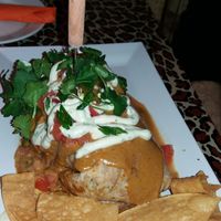 Breakfast burrito (inside:tofu scramble, tempeh bacon, etc) at No Bones Beach Club in Portland