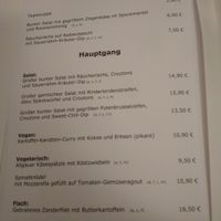Speisekarte Seite 1 Stand Februar 2019 at Zellers Restaurant in Freising