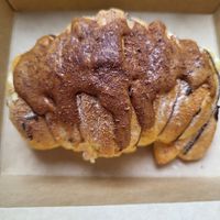 Incredibly delicious croissant with peanut butter and chocolate at Meraki Cafe in Volos