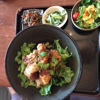 Cutlet rice bowl  at Natural Food Village in Kyoto