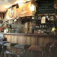 View of the bar, with seating  at Natural Food Village in Kyoto