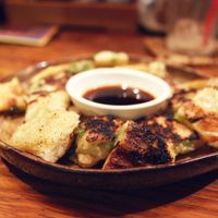 Vegan chijimi at Natural Food Village in Kyoto