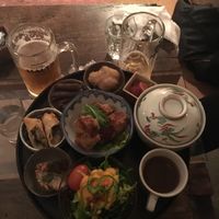 Dinner set at Natural Food Village in Kyoto