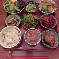 Set meal (dinner) at Natural Food Village in Kyoto