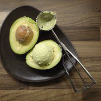 Avocado ice cream at Eissalon in Haifa