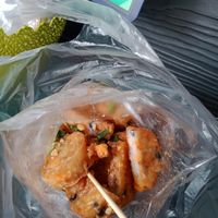 Potato Taro bites 60baht for the bag full at Tue Kha & Fried Tofu - Food Stall in Chiang Rai