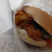 beyond nuggets sandwich at Falafel Taste Middle East in Thessaloniki