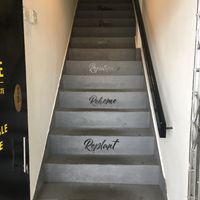 The shop is at the top of these stairs at The Hive - Bulk Foods in Kuala Lumpur