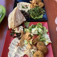 Menu 1 (top) / Menu 2 (bottom) + Humous   at Falafel Koy in Istanbul