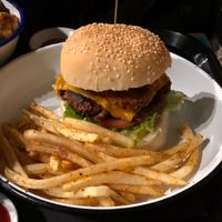 Classic burger  at Netherworld in Fortitude Valley