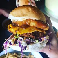 Colonel “chicken” burger  at Netherworld in Fortitude Valley