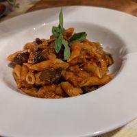 Penne Norma with eggplant at JustVeggie in Siracusa