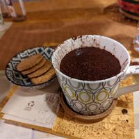 Delicious hot chocolate at JustVeggie in Siracusa