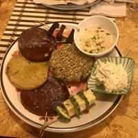 Cheese platter aka seitan buffet at JustVeggie in Siracusa
