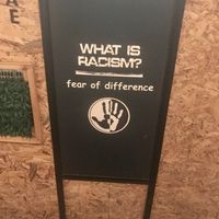 Positive messages throughout the restaurant  at JustVeggie in Siracusa