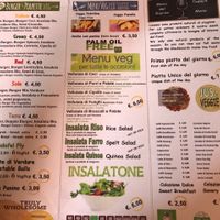 the menu at JustVeggie in Siracusa