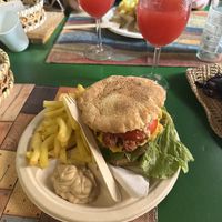 Lentil burger   at JustVeggie in Siracusa
