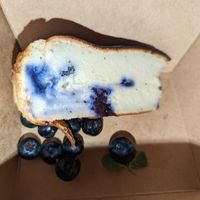 Side-view of the blueberry cheesecake at Floralia in Honolulu