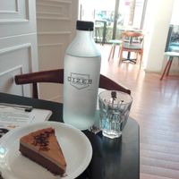 Moca vegan cheese cake made by Vegan Fairies! at Dizer Coffee Specialization in Athens