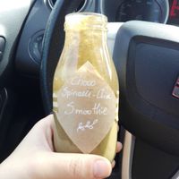 Choco Smoothie with Almond milk, dates, Chia, spinach! at The Vegan Fairies in Nea Erythraia