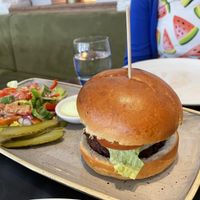 Beetroot burger at The Gate - Marylebone in London