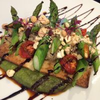 Vegan asparagus tart with cashew cheese at The Gate - Marylebone in London