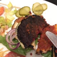 Burnt burger at The Gate - Marylebone in London