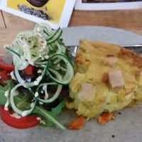 Vegan quiche & side salad at Chic Pea Vegan Cafe in Fremantle