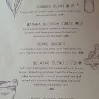 Menu at Galanga in Bunutan