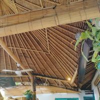 Large bamboo structure at Green Leaf Cafe in Jemuluk