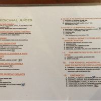 Very cool juices for health benefits  at Green Leaf Cafe in Jemuluk