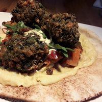 Kale pakora with flatbread at All Bar One  in Liverpool