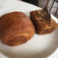 Choc croissant and gf muffin  at The Fields Beneath - Kentish Town in North West London