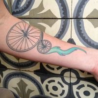 cool tiles, cool hubby's tattoo at The Fields Beneath - Kentish Town in North West London