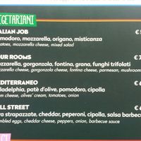 Menu at Breaking Toast in Bologna