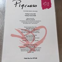 Wine menu at Farm Sanctuary SA in Franschhoek