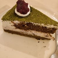 Macha cake at Chillin' Cafe in Madrid
