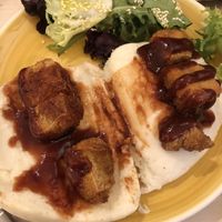 Bao with nuggets at Chillin' Cafe in Madrid