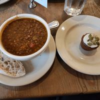 House lentil soup is vegan, it needs salt at Le Pain Quotidien - 65th & Lexington in New York City