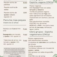 menu at El Manglar in Oviedo