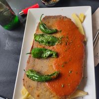 Cachopo con salsa de sixra at El Manglar in Oviedo