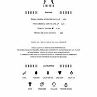 Menú postres at El Manglar in Oviedo